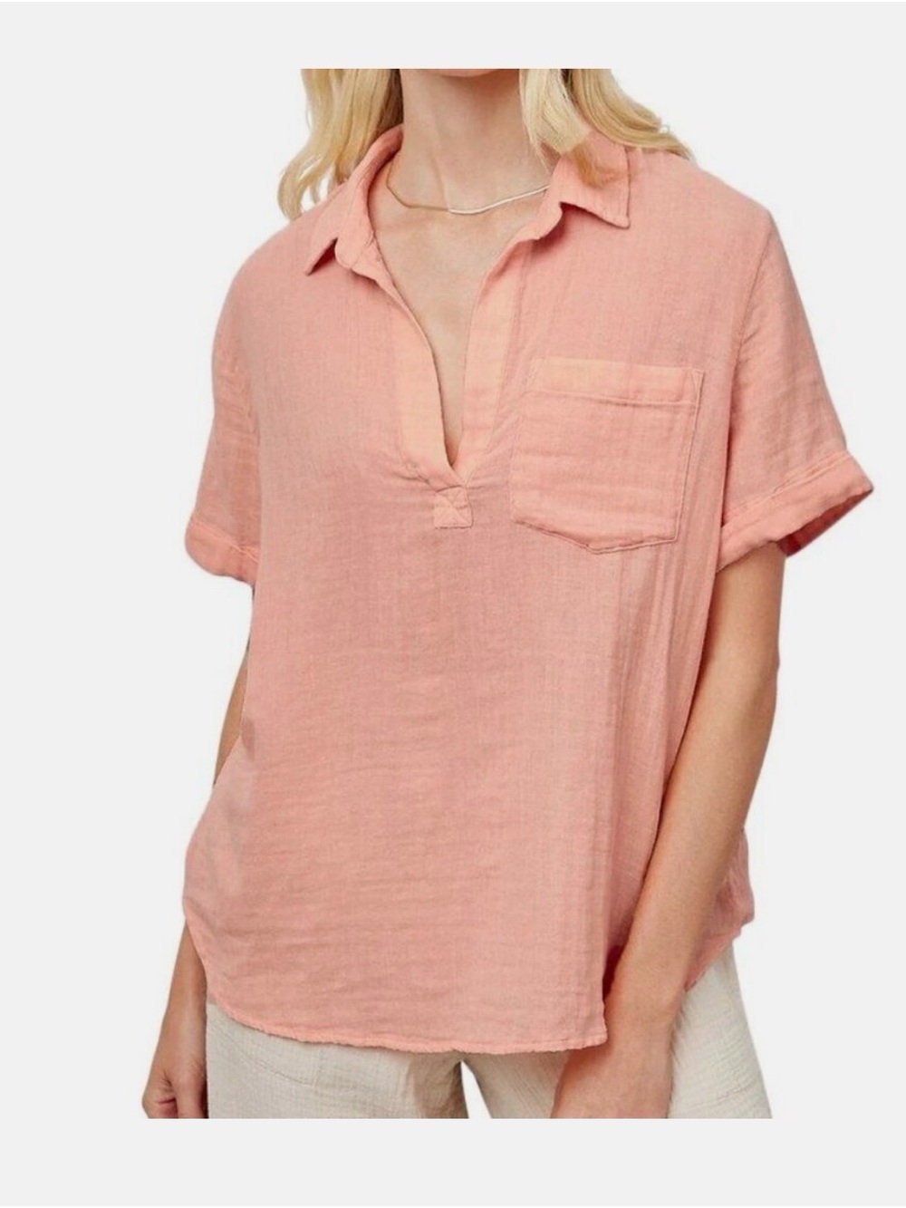 Rails Savannah Flamingo Salmon Shirt 100% Organic Cotton